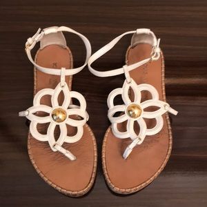 Louis Vuitton White ankle strap sandals